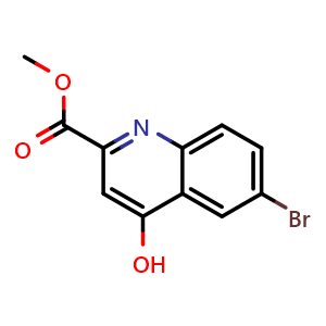 Chemical structure of methyl 6-bromo-1,4-dihydro-4-oxoquinoline-2-carboxylate , CAS 262586-62-9, AChemBlock P51610