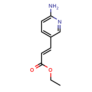 Chemical structure of 3-(6-Amino-pyridin-3-yl)-acrylic acid ethyl ester , CAS 227963-57-7, AChemBlock P51616