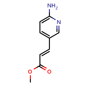 Chemical structure of 3-(6-Amino-pyridin-3-yl)-acrylic acid methyl ester , CAS 179625-70-8, AChemBlock P51618