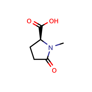 Chemical structure of 1-methyl-5-oxo-L-Proline , CAS 52574-06-8, AChemBlock P51631