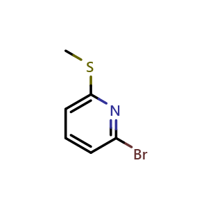 Chemical structure of 2-Bromo-6-(methylthio)pyridine , CAS 74134-42-2, AChemBlock P51643