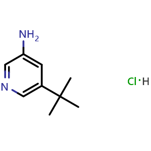 Chemical structure of 5-tert-butylpyridin-3-amine hydrochloride , CAS 1256818-34-4, AChemBlock P51650