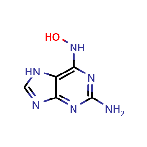 Chemical structure of N-(2-Amino-7H-purin-6-yl)-hydroxylamine , CAS 7269-57-0, AChemBlock P51663