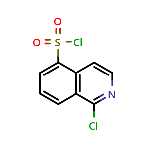 Chemical structure of 1-Chloro-5-Isoquinolinesulfonyl Chloride , CAS 141519-77-9, AChemBlock P51676