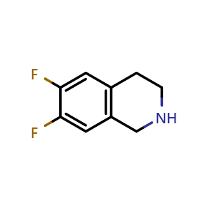 Chemical structure of 6,7-difluoro-1,2,3,4-tetrahydro-Isoquinoline , CAS 787640-44-2, AChemBlock P51677