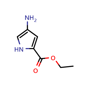 Chemical structure of 4-Amino-1H-pyrrole-2-carboxylic acid ethyl ester , CAS 67318-12-1, AChemBlock P51715