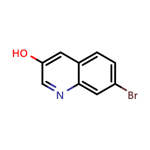 Chemical structure of 7-Bromo-quinolin-3-ol , CAS 1261487-70-0, AChemBlock P51759