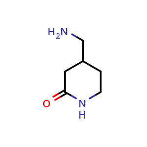 Chemical structure of 4-(Aminomethyl)piperidin-2-one , CAS 1234615-77-0, AChemBlock Q51820