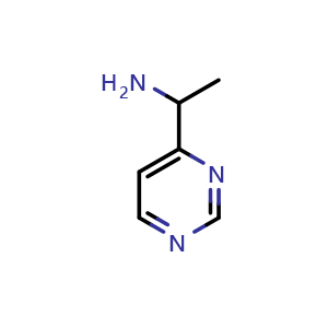Chemical structure of 1-(pyrimidin-4-yl)ethan-1-amine , CAS 65971-81-5, AChemBlock Q51822