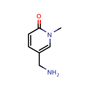 Chemical structure of 5-(aminomethyl)-1-methylpyridin-2(1H)-one , CAS 70449-23-9, AChemBlock Q51823