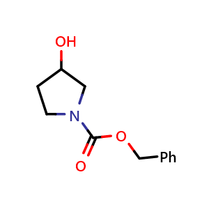 Chemical structure of benzyl 3-hydroxypyrrolidine-1-carboxylate , CAS 95656-88-5, AChemBlock Q51828