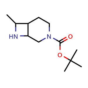 Chemical structure of tert-butyl 7-methyl-3,8-diazabicyclo[4.2.0]octane-3-carboxylate , CAS 1438241-09-8, AChemBlock Q51846