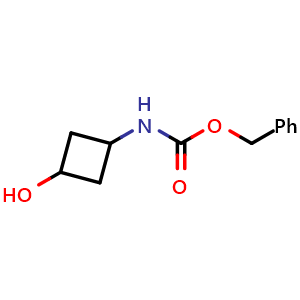Chemical structure of benzyl (3-hydroxycyclobutyl)carbamate , CAS 130396-60-0, AChemBlock Q51849