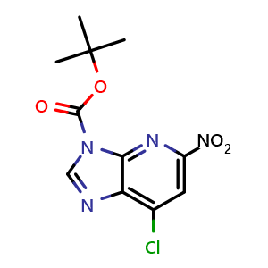 Chemical structure of tert-butyl 7-chloro-5-nitro-3H-imidazo[4,5-b]pyridine-3-carboxylate , CAS 878011-44-0, AChemBlock Q51859