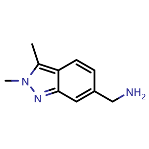 Chemical structure of (2,3-Dimethyl-2H-indazol-6-yl)methanamine , CAS 1234616-52-4, AChemBlock Q51868