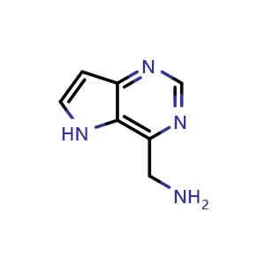 Chemical structure of (5H-pyrrolo[3,2-d]pyrimidin-4-yl)methanamine , CAS 1352893-58-3, AChemBlock Q51885