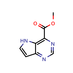 Chemical structure of methyl 5H-pyrrolo[3,2-d]pyrimidine-4-carboxylate , CAS 916213-54-2, AChemBlock Q51890
