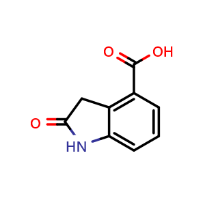 Chemical structure of 2-oxoindoline-4-carboxylic acid , CAS 90322-37-5, AChemBlock Q51897