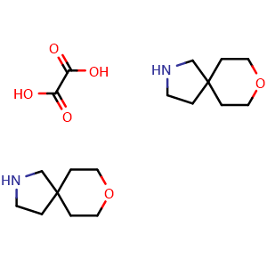 Chemical structure of 8-oxa-2-azaspiro[4.5]decane hemioxalate , CAS 1651840-84-4, AChemBlock Q51911