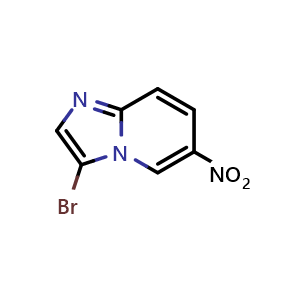 Chemical structure of 3-bromo-6-nitroimidazo[1,2-a]pyridine , CAS 52310-42-6, AChemBlock Q51917