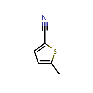 Chemical structure of 5-methylthiophene-2-carbonitrile , CAS 72835-25-7, AChemBlock Q51922