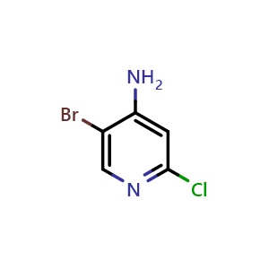 Chemical structure of 5-bromo-2-chloropyridin-4-amine , CAS 857730-21-3, AChemBlock Q51923