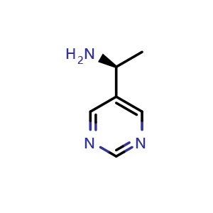 Chemical structure of (S)-1-(pyrimidin-5-yl)ethan-1-amine , CAS 66007-71-4, AChemBlock Q51933