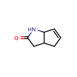 Chemical structure of 3,3a,4,6a-tetrahydrocyclopenta[b]pyrrol-2(1H)-one , CAS 1492662-89-1, AChemBlock Q51975