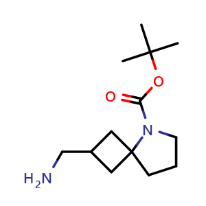 Chemical structure of tert-butyl 2-(aminomethyl)-5-azaspiro[3.4]octane-5-carboxylate , CAS 1638767-04-0, AChemBlock Q52063