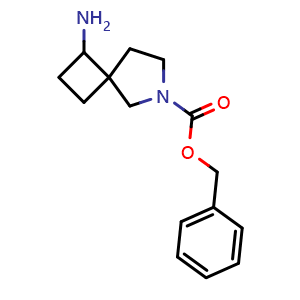 Chemical structure of benzyl 1-amino-6-azaspiro[3.4]octane-6-carboxylate , CAS 1434142-25-2, AChemBlock Q52064