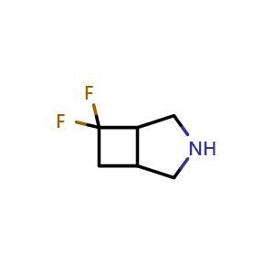 Chemical structure of 6,6-difluoro-3-azabicyclo[3.2.0]heptane , CAS 1214875-41-8, AChemBlock Q52135