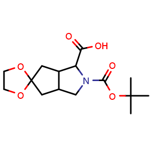 2-(tert-butoxycarbonyl)hexahydro-1H-spiro[cyclopenta[c]pyrrole-5,2'-[1,3]dioxolane]-1-carboxylic acid