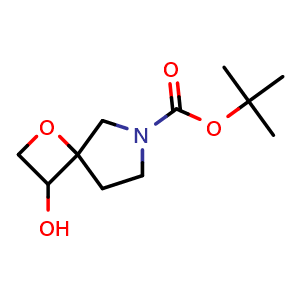 Chemical structure of tert-butyl 3-hydroxy-1-oxa-6-azaspiro[3.4]octane-6-carboxylate , CAS 1638759-52-0, AChemBlock Q52151