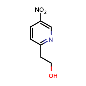 Chemical structure of 2-(5-nitropyridin-2-yl)ethan-1-ol , CAS 1260740-65-5, AChemBlock Q52168
