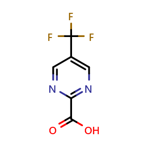 Chemical structure of 5-(trifluoromethyl)pyrimidine-2-carboxylic acid , CAS 944905-44-6, AChemBlock Q52187