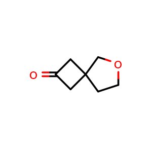 Chemical structure of 6-oxaspiro[3.4]octan-2-one , CAS 1638771-98-8, AChemBlock Q52189