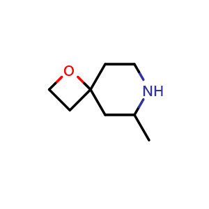 Chemical structure of 6-methyl-1-oxa-7-azaspiro[3.5]nonane , CAS 1638772-05-0, AChemBlock Q52276