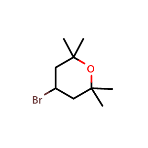 Chemical structure of 4-bromo-2,2,6,6-tetramethyltetrahydro-2H-pyran , CAS 1638761-40-6, AChemBlock Q52291