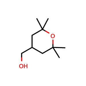 Chemical structure of (2,2,6,6-tetramethyltetrahydro-2H-pyran-4-yl)methanol , CAS 1314398-25-8, AChemBlock Q52295