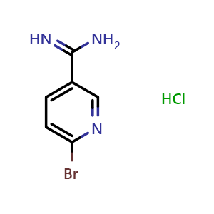 Chemical structure of 6-bromonicotinimidamide hydrochloride , CAS 1346541-66-9, AChemBlock Q52330