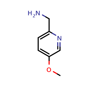 Chemical structure of (5-methoxypyridin-2-yl)methanamine , CAS 905306-69-6, AChemBlock Q52335