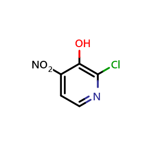 Chemical structure of 2-chloro-4-nitropyridin-3-ol , CAS 15128-85-5, AChemBlock Q52336