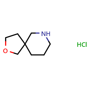 Chemical structure of 2-Oxa-7-azaspiro[4.5]decane hydrochloride , CAS 374795-37-6, AChemBlock Q52342