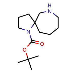 Chemical structure of tert-butyl 1,7-diazaspiro[4.6]undecane-1-carboxylate , CAS 960616-51-7, AChemBlock Q52384