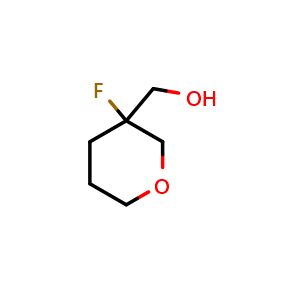 Chemical structure of (3-fluorotetrahydro-2H-pyran-3-yl)methanol , CAS 1554200-18-8, AChemBlock Q52411