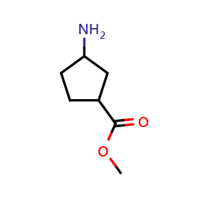 Chemical structure of methyl 3-aminocyclopentane-1-carboxylate , CAS 1314922-38-7, AChemBlock Q52413