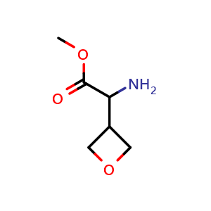 Chemical structure of methyl oxetan-3-ylglycinate , CAS 394653-40-8, AChemBlock Q52416