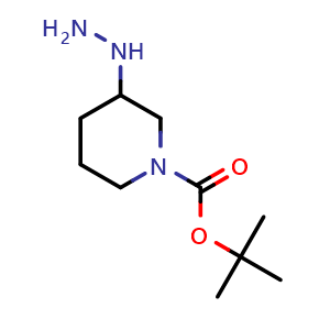 Chemical structure of tert-butyl 3-hydrazineylpiperidine-1-carboxylate , CAS 1226815-21-9, AChemBlock Q52419