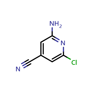 Chemical structure of 2-amino-6-chloroisonicotinonitrile , CAS 52413-76-0, AChemBlock Q52452