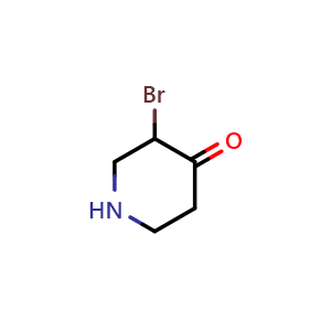 Chemical structure of 3-Bromopiperidin-4-one , CAS 732953-40-1, AChemBlock Q52493